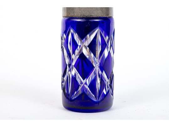 French, Baccarat Cobalt Blue Cut Crystal Atomizer