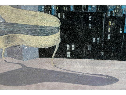 M. Wende (American, 20th C.) Oil On Board Painting, Woman With Grand Piano