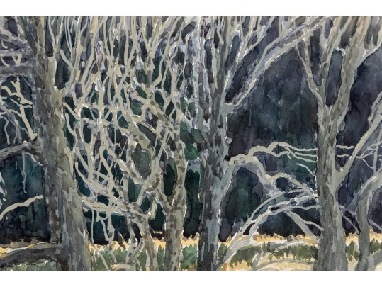 William L. Drake (Canada, 1929-2019) Watercolor On Paper, Winter Landscape