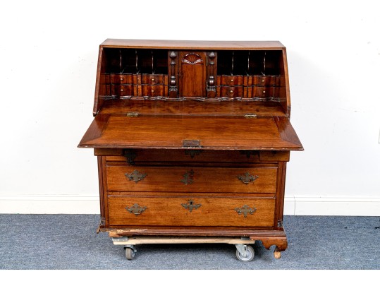 Antique Slant Front Secretary Cabinet, For Repair