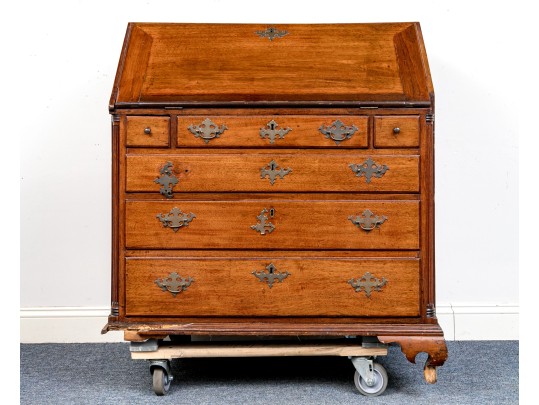 Antique Slant Front Secretary Cabinet, For Repair