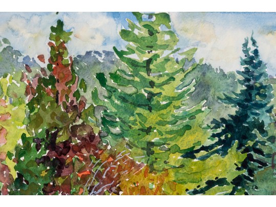 William L. Drake (1929-2019) Watercolor On Paper, Forest Landscape