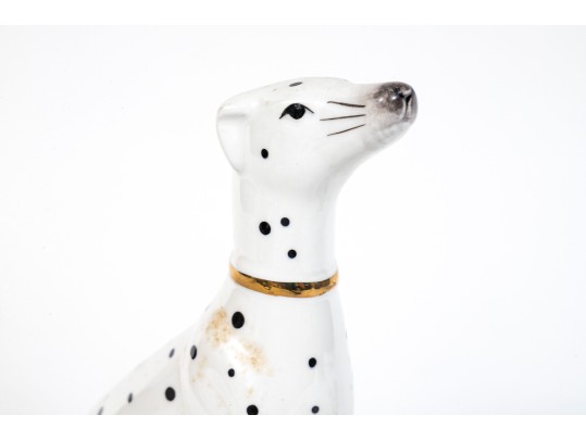 A Set Of Three English, Staffordshire Dogs, Two Figural And One A Quill Holder