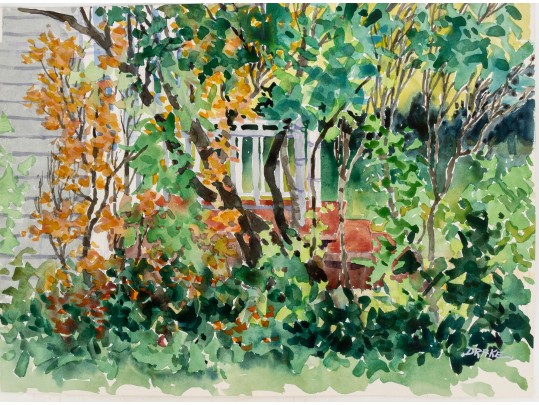 William L. Drake (Canada, 1929-2019) Watercolor On Paper, Landscape With Porch - Unframed