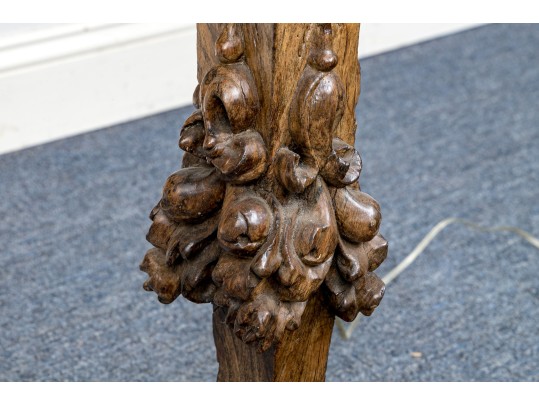 Pair Of Impressively Carved Floor Lamps, Probably Italian