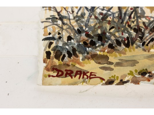 William L. Drake (Canada, 1929-2019) Watercolor On Paper, Winter Landscape