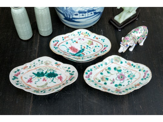 Collection Of 8 Assorted Asian Mixed Media Table Top Wares