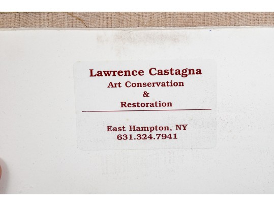 Edward Armfield (British, 1817-1896) Oil On Canvas Interior Genre Scene Of  Dogs In A Barn House