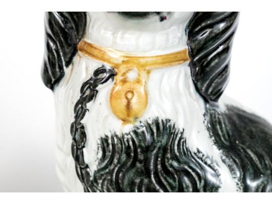 Adorable Pair Of Antique English, Staffordshire Ceramic Spaniels