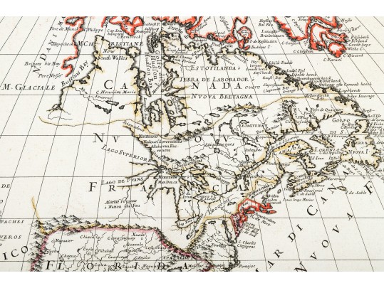 1677 Hand-colored Copper Engraved Map, 