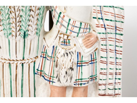 Pair Of English Stafforsdhire Highlander Spill Vases Mounted As Lamps