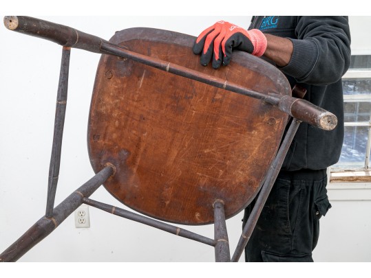 An Antique Tall Comb Back Windsor Arm Chair