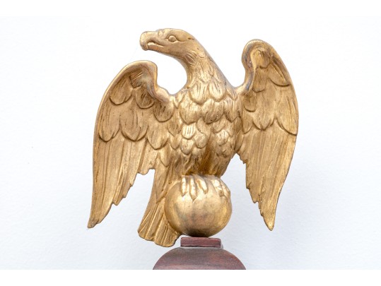 Antique William Grant Federal Style Eglomise Inset Wood And Brass Framed Banjo Clock