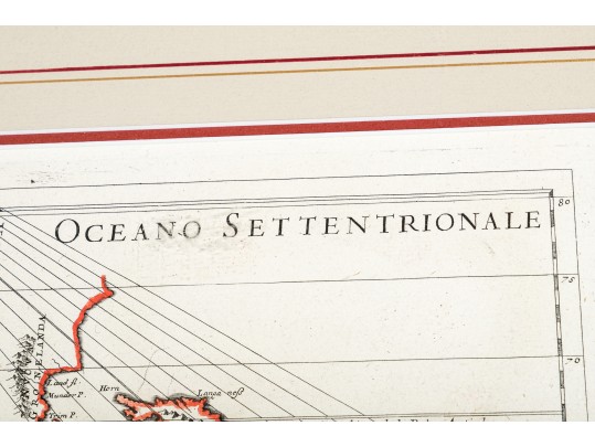 1677 Hand-colored Copper Engraved Map, 