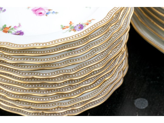 German, Meissen 26 Piece Hand Painted Porcelain Dining Service 