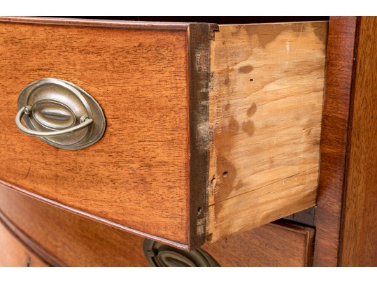 Antique Federal Bow Front Chest Of Drawers, Ca. 1800-1820