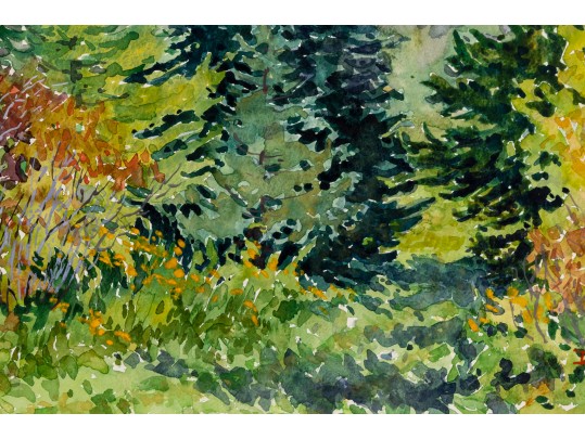 William L. Drake (1929-2019) Watercolor On Paper, Forest Landscape