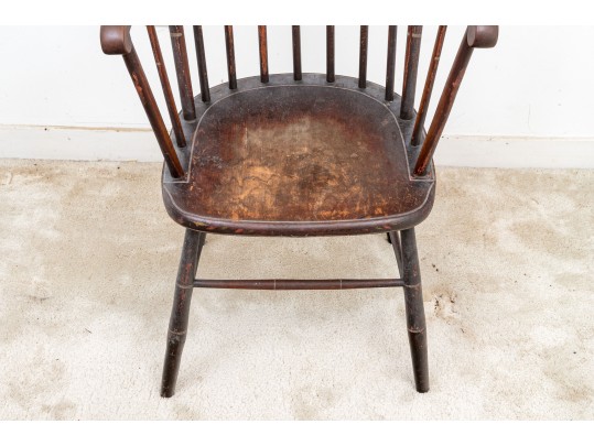 An Antique Tall Comb Back Windsor Arm Chair
