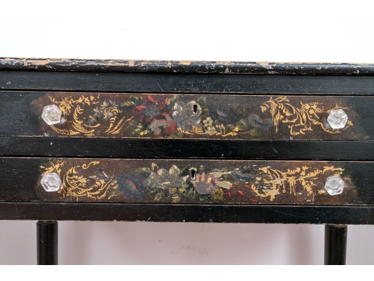 Collection Of 3 Antique Carved, Ebonized & Finished Side Tables - For Restoration