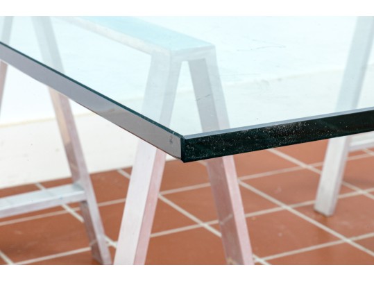 Impressive Chrome And Glass Cocktail Table