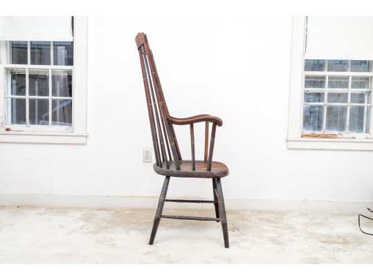 An Antique Tall Comb Back Windsor Arm Chair