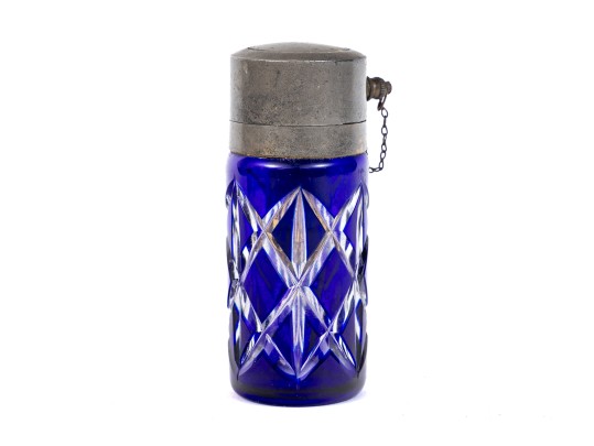 French, Baccarat Cobalt Blue Cut Crystal Atomizer