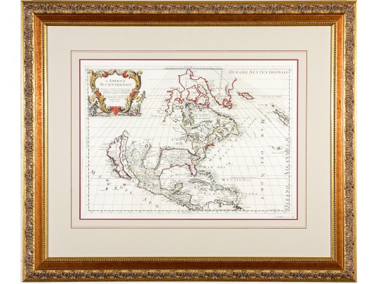 1677 Hand-colored Copper Engraved Map, 