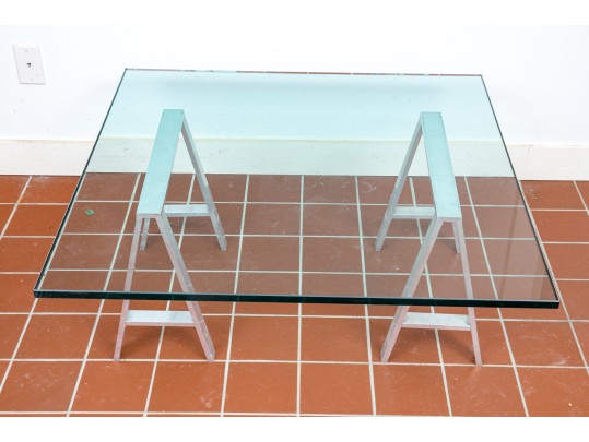 Impressive Chrome And Glass Cocktail Table