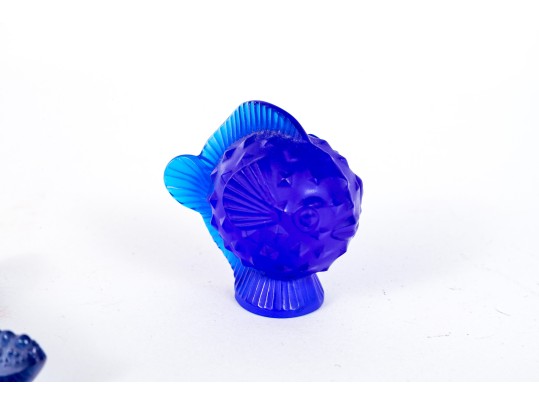 Two French, Lalique Nautical Table Top Items