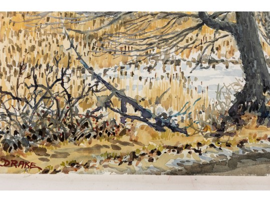 William L. Drake (Canada, 1929-2019) Watercolor On Paper, Winter Landscape