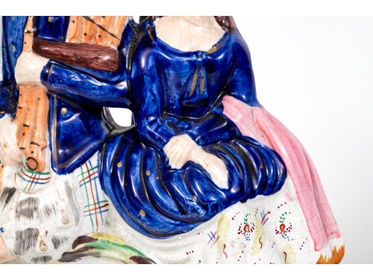 Pair Of Vintage English, Staffordshire Figural Table Lamps