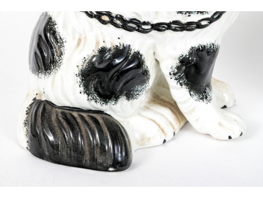 Adorable Pair Of Antique English, Staffordshire Ceramic Spaniels