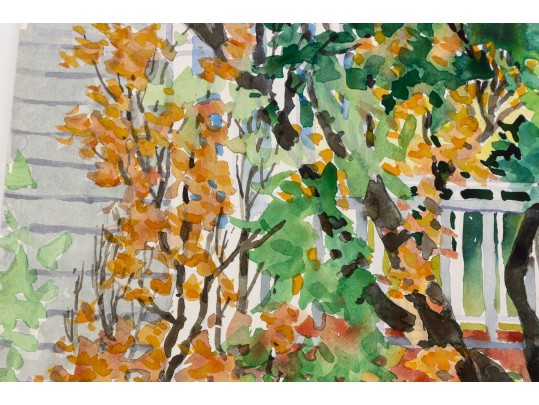 William L. Drake (Canada, 1929-2019) Watercolor On Paper, Landscape With Porch - Unframed