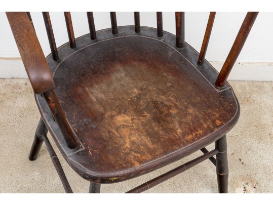 An Antique Tall Comb Back Windsor Arm Chair