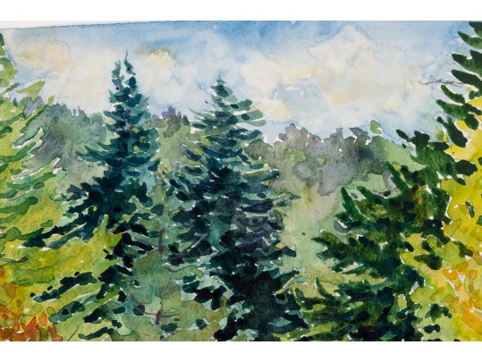 William L. Drake (1929-2019) Watercolor On Paper, Forest Landscape