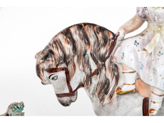 Collection Of Antique English, Staffordshire Hand Painted Ceramic Wares