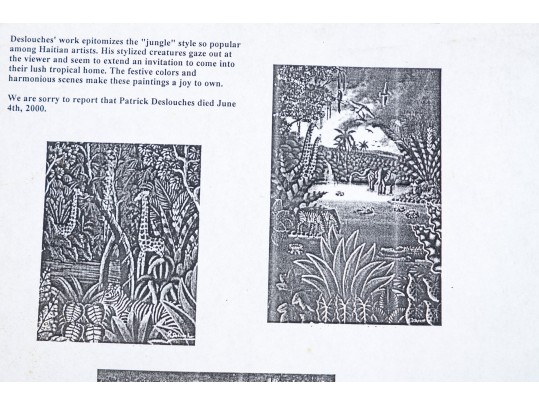 Patrick DesLouches (Haitian, B. 1961) Oil On Canvas Whimsical Jungle Scene