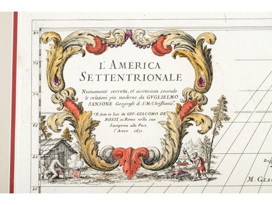 1677 Hand-colored Copper Engraved Map, 