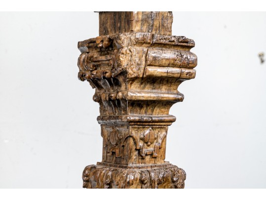 Pair Of Impressively Carved Floor Lamps, Probably Italian