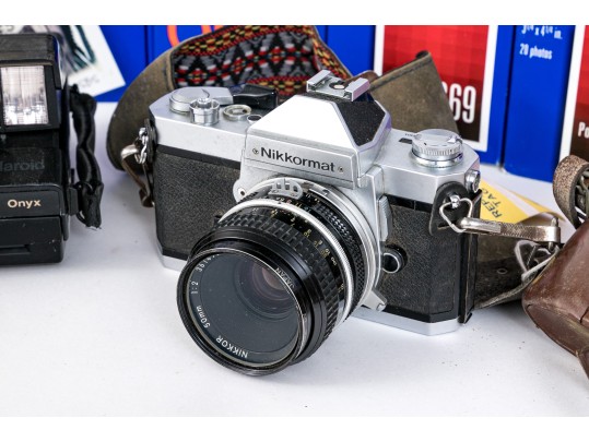 Group Of Vintage Cameras And Film