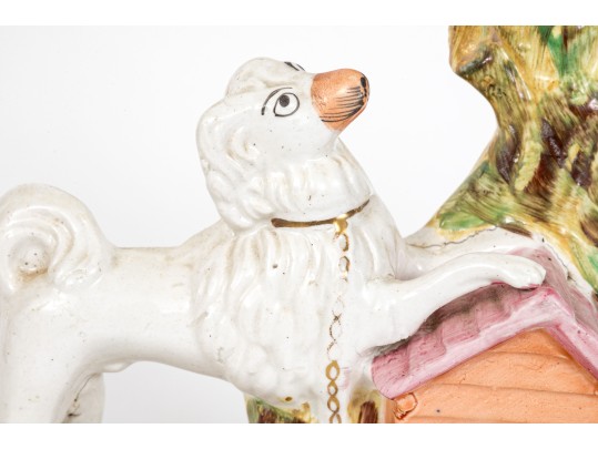 Pair Of Antique English Staffordshire Spill Vases