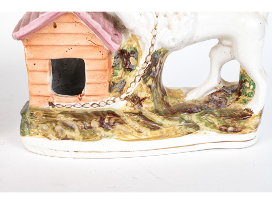 Pair Of Antique English Staffordshire Spill Vases