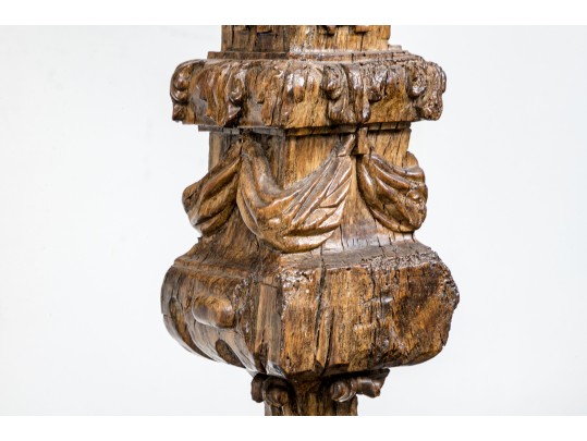 Pair Of Impressively Carved Floor Lamps, Probably Italian