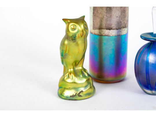 Fine Collection Of Artisanal Glass And Zolnay Ceramic Owl
