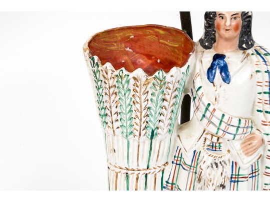 Pair Of English Stafforsdhire Highlander Spill Vases Mounted As Lamps