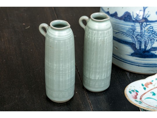 Collection Of 8 Assorted Asian Mixed Media Table Top Wares