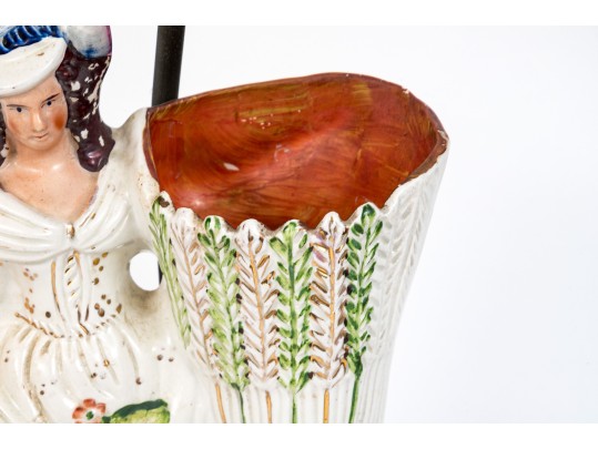 Pair Of English Stafforsdhire Highlander Spill Vases Mounted As Lamps