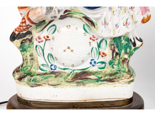 Pair Of Vintage English, Staffordshire Figural Table Lamps