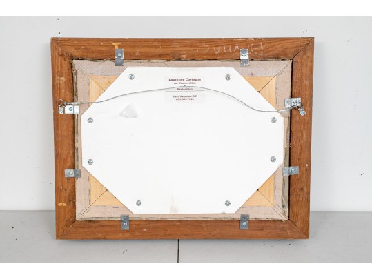 Edward Armfield (British, 1817-1896) Oil On Canvas Interior Genre Scene Of  Dogs In A Barn House