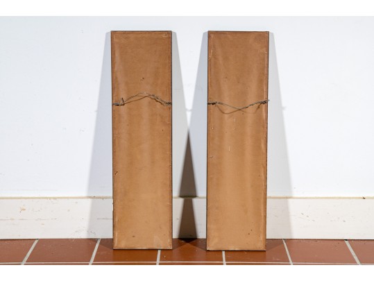 Pair Of Antique Chinese Silk Embroidered Panels, Framed